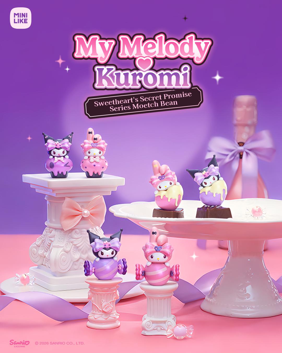 Sanrio My Melody Kuromi Blind Box Sweetheart Series Cute Kawaii Mini Figures Collectible Gift Toy
