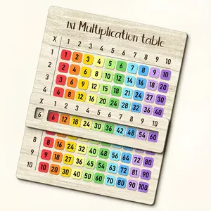 Back-To-School Must-Have 9x9 Multiplication Table Wooden Teaching Aid, Math Educational Toy, Classroom Learning Aid, Home Early Education Gift