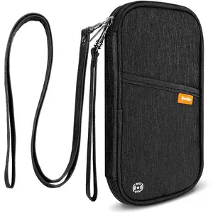 RFID Family Passport Wallet Holder , Travel Document Organizer Credit Card Clutch Bag for Men Women