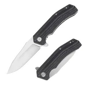 Folding Pocket Knife with Ergonomic G10 Handle & Stainless Steel Blade - Essential EDC Gear for Daily Carry, Hiking Camping, and Unboxing Tasks