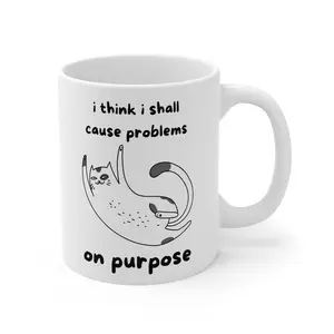 Problematic Cat Ceramic Coffee Cup 11 oz