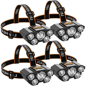 2 Pack headlights Rechargeable Portable LED with 4 Modes,Waterproof, Adjustable Forehead Flashlight for Camping,Hiking,Running,Hard Hat Work,Construction,Car Repair,Emergency&Night Fishing,Long Lasting Hands-Free Gear with Sturdy Strap fathersdaygifts