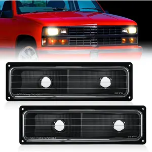 Nlilght Parking Turn Signal Light Compatible with 1988 1989 1990 1991 1992 1993 1994 1995 1996 1997 1998 Chevy GMC C10 C/K 1988-1999 Silverado Suburban Sierra Blazer Tahoe Yukon Front Bumper Lights