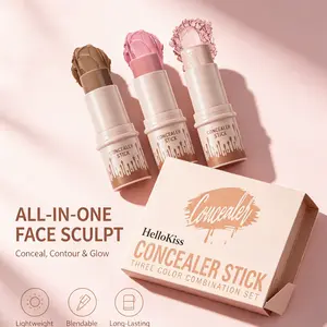 Multifunctional Three-Piece Makeup Stick Set - Highlighting, Contouring, and Blush Stick for a Luminous Face - The first choice for birthday and holiday gifts