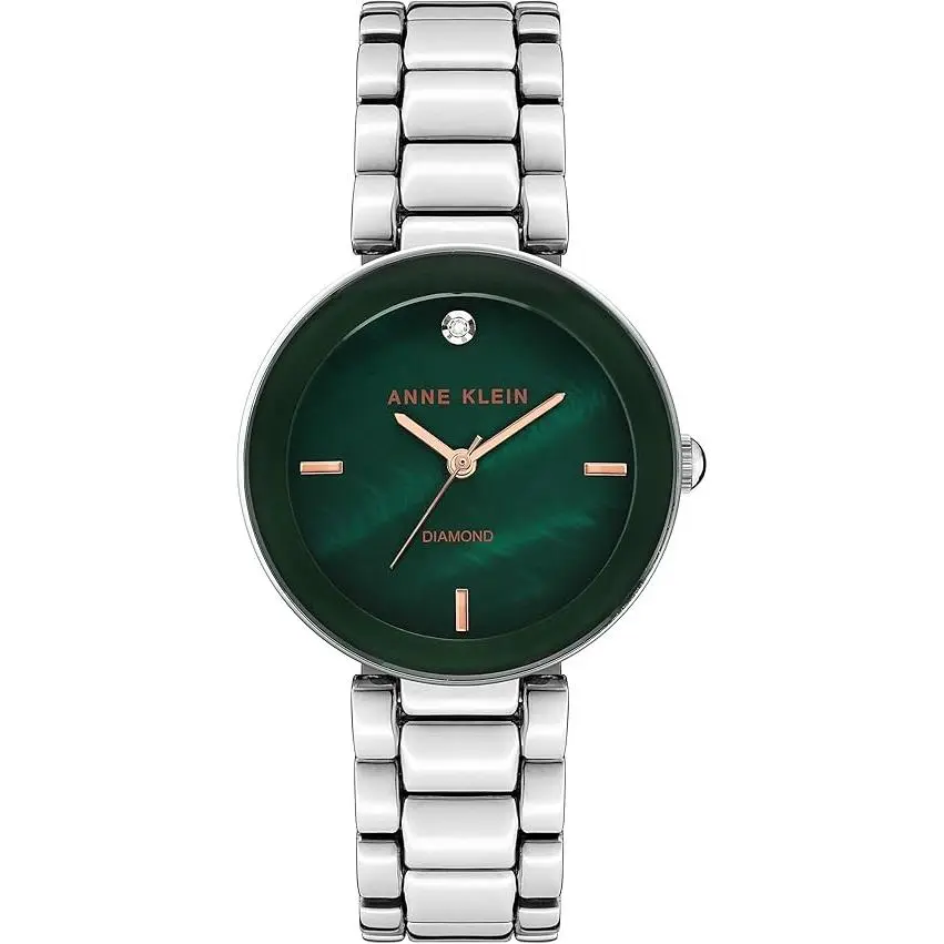 Anne Klein Genuine Diamond Dial Ladies Watch AK/1363GNSV, Accessories For Women, Watches For Women, Clasp, Metal