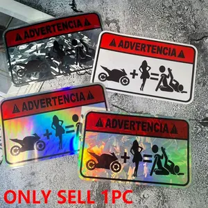 Humorous Cartoon Character Warning Sticker Set, Waterproof Durable Motorcycle Decals for Side Panels, Fenders, Tanks, Windows, Bumpers, Windshields