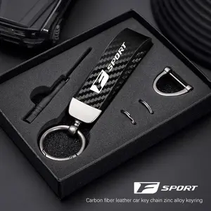 Car Carbon Fiber Style Keychain Microfiber Leather Key Chain For Lexus GS IS LS500h ES260 ES300h RX350h NX260 UX260 LM LC RZ450e