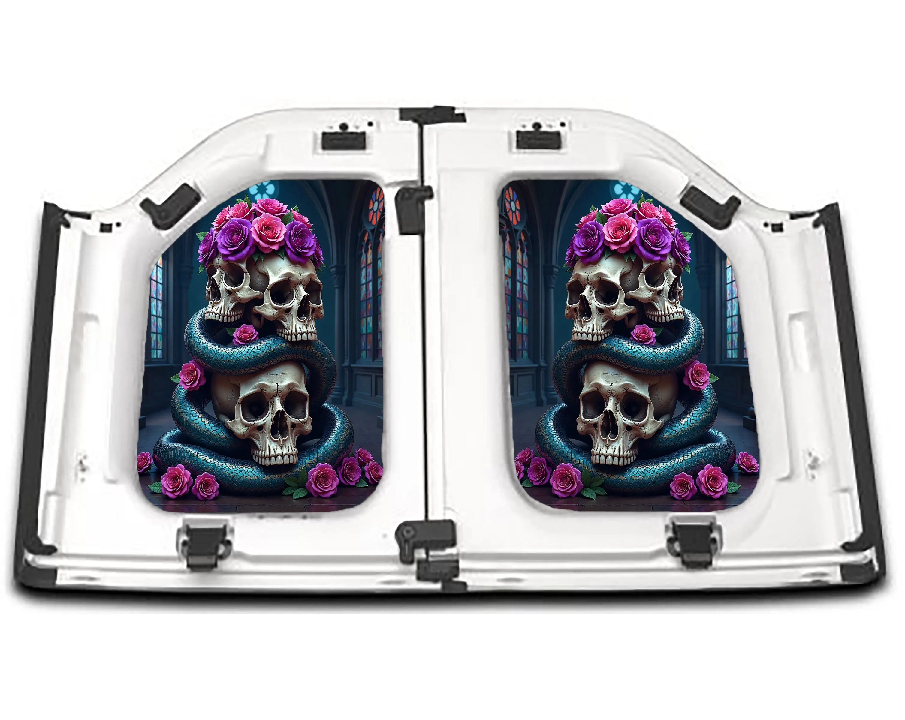 Floral Skulls with Snakes