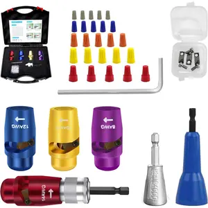 Wire Twister Tool for Drill, 8/10/12/14 Awg Wire Stripper for Drill, Drill Wire Twister, Wire Stripping and Twisting Tool, Cable Quick Stripping with 3 Blades