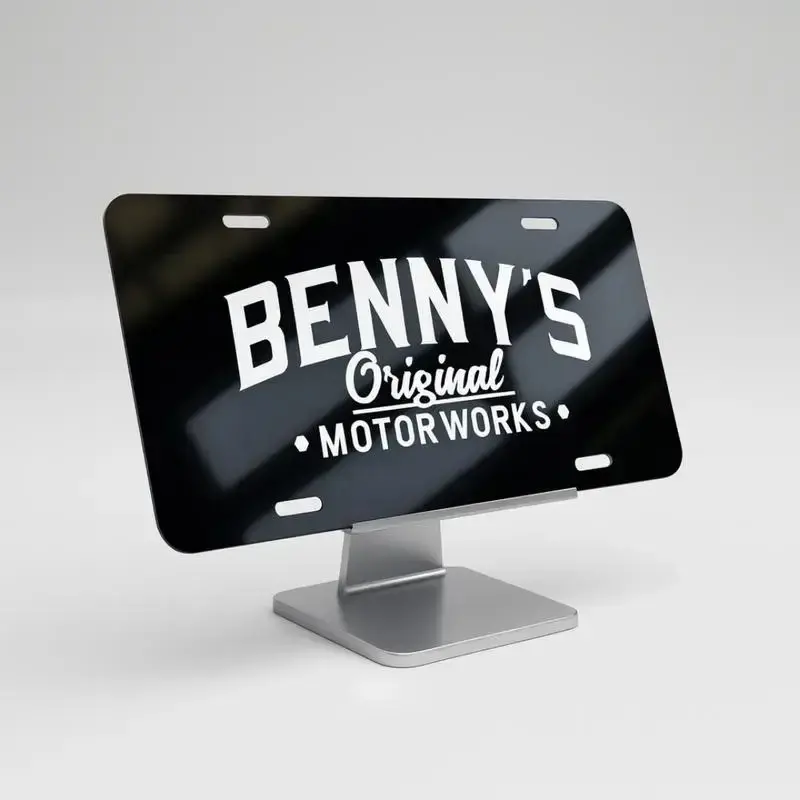 Bennys Original Motor Works Die Cut Vinyl Decal - Universal Car Sticker, GTA-Ready Decal, Aluminium Auto Parts Logo Number Plates, Up to 30in, Code 3060, Bold Statement Car Exterior Accessory, Game Room Setup Decor