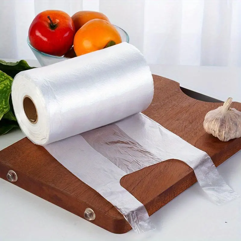 100pcs Plastic Bags - Reusable, Durable, Leak-Proof Food Storage Packaging for Supermarkets, Markets, Convenience Stores & Fruit Shops - Food Contact Safe, Market Packaging, Transparent Packaging, Durable Packaging, Special Pack, Premium Packaging