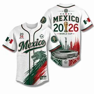 Mexico 2026 Soccer Fan Jersey for Men Women, Baseball Style Supporter Shirt, Mexican Football Graphic Tee, Patriotic Sports Apparel Gift Outfit