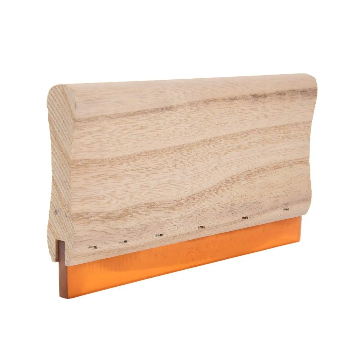 8 in Wood-Handled Silk Screen Printing Press Squeegee - Single 70 Durometer Smooth Rubber Blade Functional Ink Scraping Tool for Cycling & Outdoor Recreation Equipment Maintenance