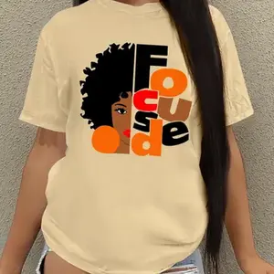 Focused Afro Woman Unisex T-Shirt, Tee For Men Women