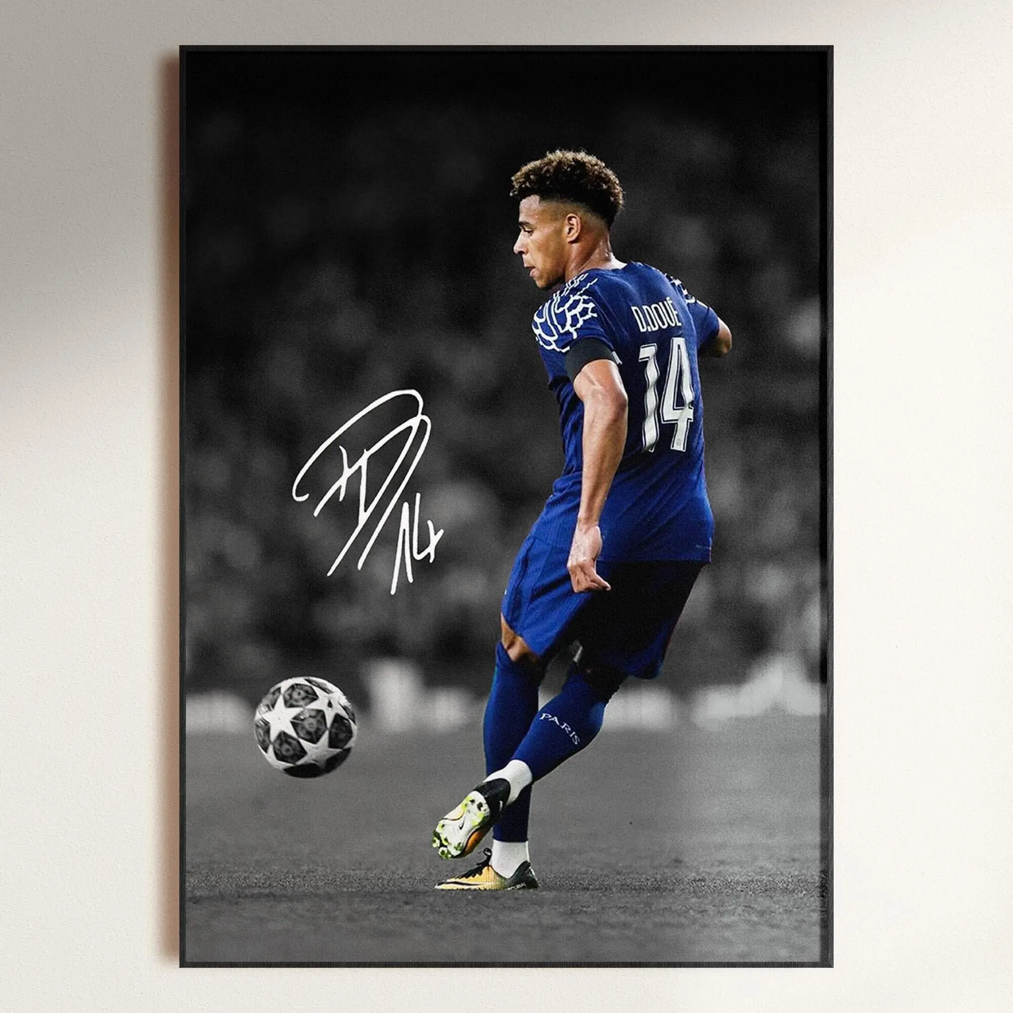 D�sir� Dou� Poster, Signed Football Poster, PSG Fan Gift Download( Unframed - Print Only )