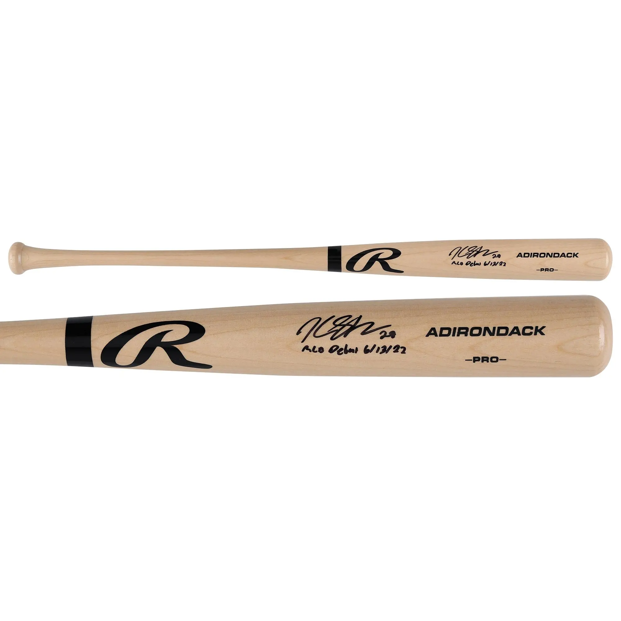 Kyle Stowers Miami Marlins Autographed Blonde Rawlings Pro Bat with "MLB Debut 6/13/22" Inscription - Fanatics Authentic Certified