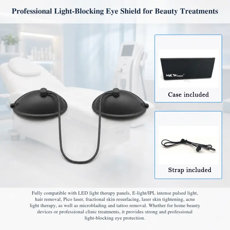 MCWlaser Reusable IPL Laser Safety Goggles - 190-14000nm Broadband Eye Protection Safety Gear, Lightweight, Push-Button Adjustable Fit Cord, Medical-Grade for Clinical Use, CE Certified Aesthetic Salon Tool
