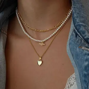 EVRY JEWELS Gold or Silver Plated Women's Hypoallergenic Heartless Necklace