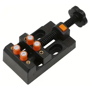 Quick Adjust Mini Drill Press Vise Clamp 1pc Plastic Bench Vise with Olive Bodhi Bead Grip, Precision Drilling & Engraving Tool, Crafts, Watch Repair and Artwork 0-2 Inch