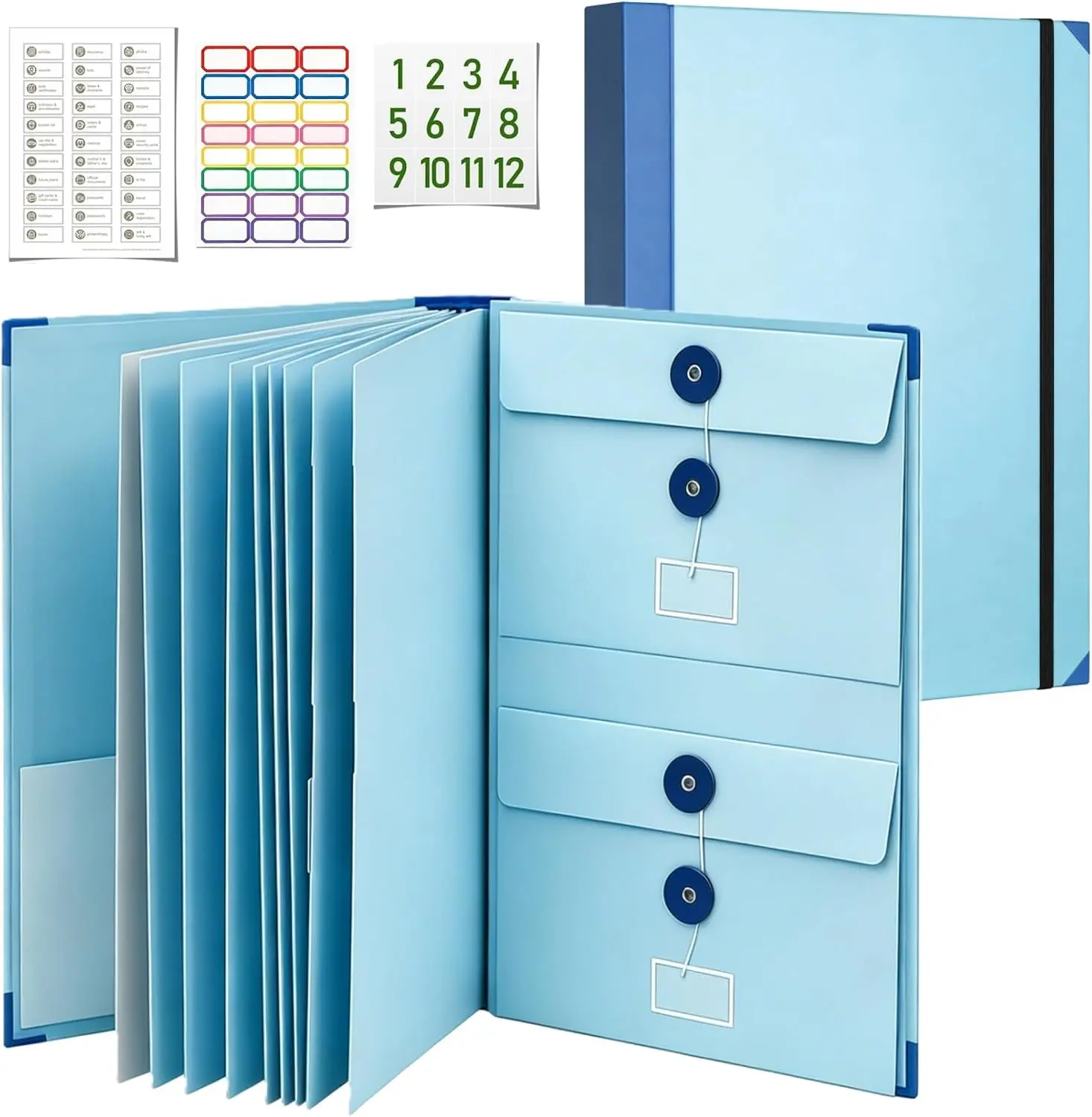 Accordion File Organizer Manila Pocket Document Folder forPassports, Birth Certificates & Important Papers, Office &Home Storage