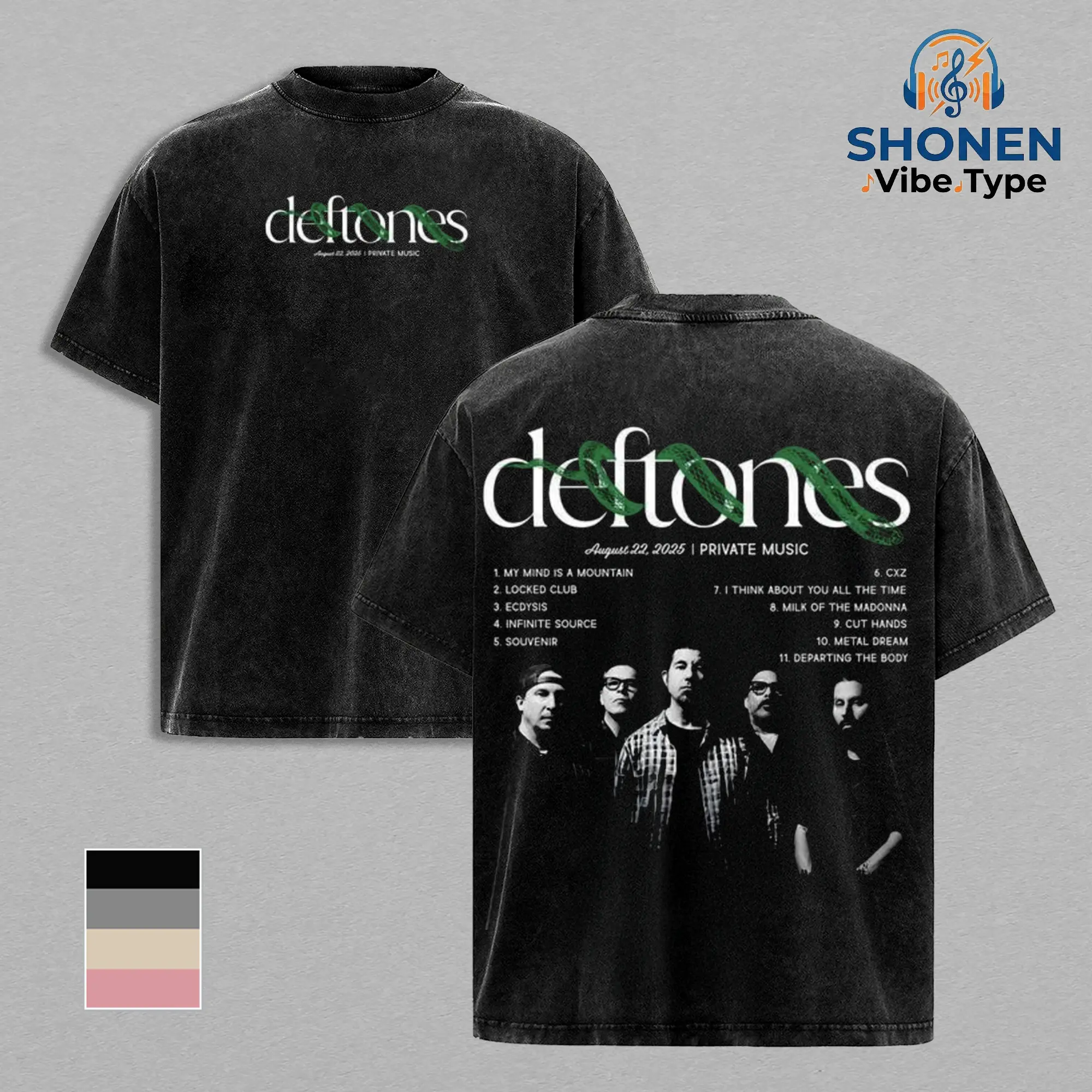 Deftones Private Music Tracklist Vintage Stone Wash Tee, Hoodie & Sweatshirt, Oversized Heavyweight Pullover, Streetwear for Men, Nu Metal Band Merch, Y2K Grunge Gift