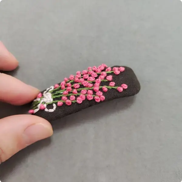Hand Embroidered Hair Clip – Floral Barrette, Handmade Embroidery Hair Accessory, Gift for Her, Cottagecore Hair Pin, Aesthetic Hair Jewelry
