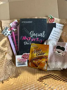 Dark Romance Box Special Gifts - Signed Paperback of Social Distortion by Rhea Vynn with Exclusive Merch & Cozy Socks