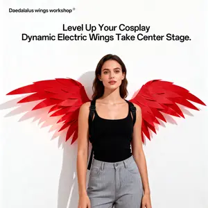 Level Up Your Cosplay! Dynamic Electric Red Wings for Parties & Stage Shows Halloween Motor Lightweight Camera