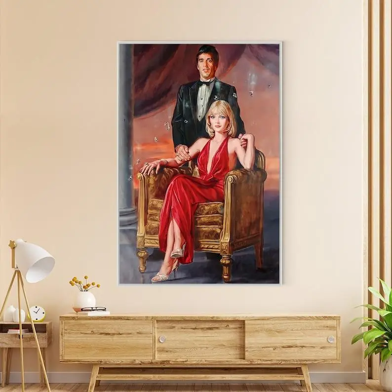 Tony Montana and Elvira Hancock , Scarface Movie Poster