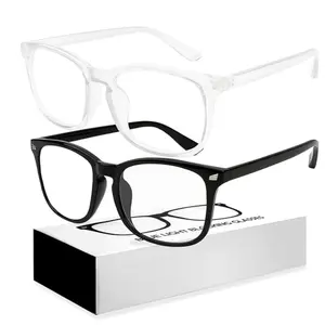 Computer Gaming Glasses,Fashion Large Size Square Frame Eyeglasses for Everyday Use,Mother's Day Gift,Graduation Gift