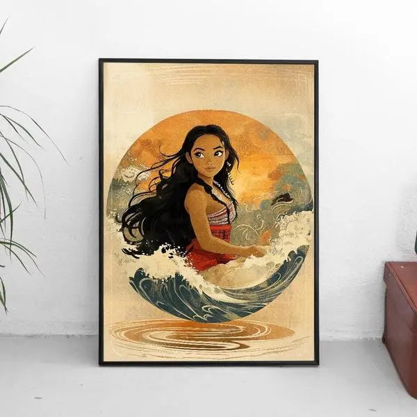 Vintage Moana Film Poster - Print A3 A4 A5 - Comic Book Style - Retro Decor For Movie Fans