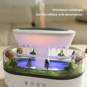Quiet Mini Landscape Aromatherapy Humidifier, Desk Noise Raindrop Diffuser, Ideal for Home Office Yoga Room, Perfect Gift for Festivals Birthdays