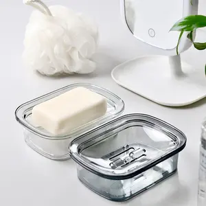 Luxury Plastic Soap Holder, Bathroom Soap Rack, Portable Laundry Soap Box, Dual Layer Draining Soap Dish, Toilet Soap Container