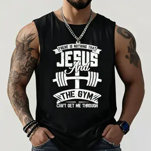 Men's Jesus 100% Cotton Tank Top,Breathable & Comfy Sleeveless Athletic Shirt, For Summer Sports & Casual Wear, Summer Tank Tops