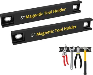 Magnetic Tool Holder with Rubber Protection,  Pack  Inch Heavy Duty Wall Mounted Tool Organizer for Garage, Workshop, and Home Use, Securely Hold Wrenches, Screwdrivers, Pliers, and Tools