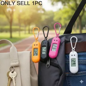 Fashion Oval Electronic Digital Clock Keychain Portable Multi-Function Time Display Keyring Watch Time Management Learning Timer Accessory for Kids Watch Key Fob Lightweight Keychain