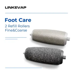LINKEVAP 2 Pack Extra Roller Replacement Refill Rollers Fine & Coarse for LINKEVAP Electric Callus Remover Pedicure File Tools Foot Care Clear Quartz Micro Mineral
