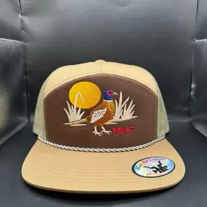 The Pheasant Hat with Embroidered Pheasant Design and "MHC" Lettering - Classic Style