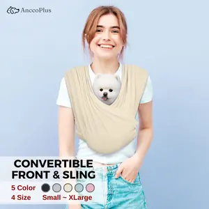 AnccoPlus Convertible Dog Carrier Sling for Small Dogs and Cats, Reduces Back Stress, Premium Cotton, Stylish Design, Hands-Free, Easy to Wear