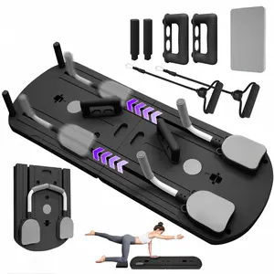 Women’s Full Body Pilates Workout Kit – 4-in-1 Portable Home Pilates System with Core Strength Training, Resistance Bands, Ab Roller, and Plank Support for Arms, Legs & Glutes Foldable Reformer