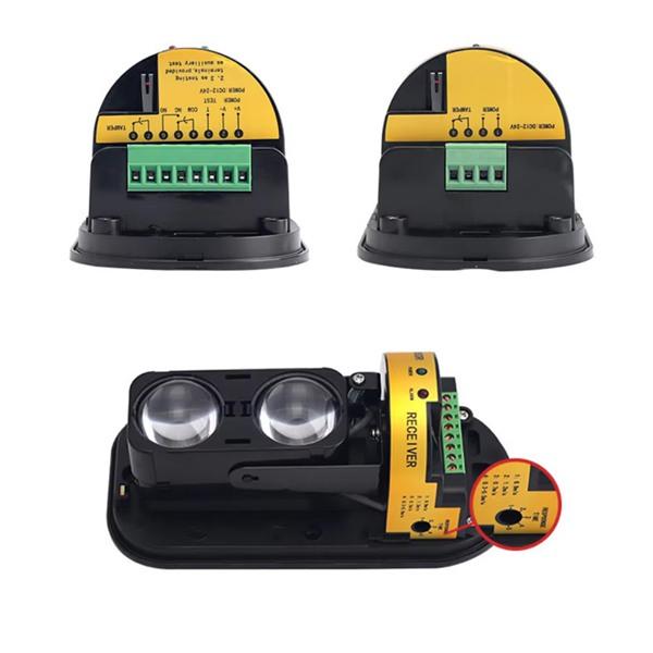 Metal & Plastic Waterproof Dual Beam Infrared Detector Outdoor Infrared Barrier Sensor with Lens Indicator for Security