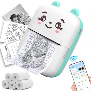 Sticker Printer - Printpods Mini Printer with Stickers, Portable Thermal Printer Print Pod,Print Pod, Wireless Inkless Printers, Sticker Maker,Office & Home Use, Portable Thermal Printer for iphone, Impresora Portátil for Notes, Journal, DIY, Kids Gift
