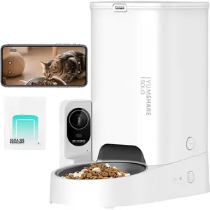 Automatic  Feeder with Camera, 1080P  Video with Night Vision, 2.4G WiFi Pet Feeder for  & Small , 2-Way Audio & Meal Call  Dispenser with Desiccant Bag, Motion Capturing
