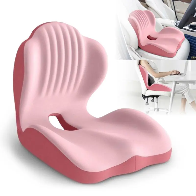 Ergonomic Memory Foam Seat Cushion for Back Pain Relief, 40×44×37 cm, Milk Silk Fabric with Removable Cover, Ideal for Office, Car, and Home Chairs, Perfect Gift for Parents and Friends