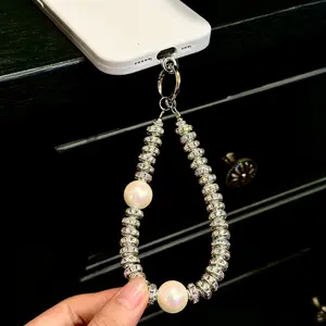 Crystal - Pearls Phone Charm. It is suitable for keychains  bag lanyards bracelets phone lanyard car - key pendants and other fashion accessories