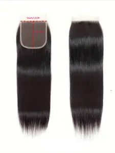 Human Hair 5x5 Lace Closure Transparent Lace Unprocessed Burmese Hair Closure Straight Natural Black  Virgin Human Hair Extensions  8-22inch