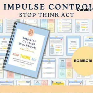 Impulse Control Worksheets for Kids & Teens: Spiral-Bound Emotional Regulation Journal with THINK Before Acting Activities - Social Emotional Learning, Communication Skills, Colorful Worksheets for ADHD & Self-Regulation, Playful Illustration