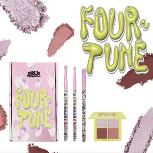 Drippin in Crystals Four Tune Makeup Palette Set Bundle, Made by Mitchell, Perfect for Enhancing Your Look, Ideal Gift Choice