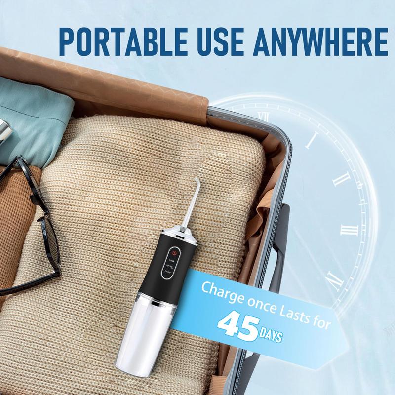 Electric Water Flosser Cordless for Teeth 3 Modes 4 Jet Tips Cleaning and Flossing Water Dental Portable Floss Irrigator Oral Water Flossed Rechargeable Tonsil Stone Travel Adults Cleanser Pink