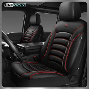 CAR PASS 3D Foam PU Leather Car Seat Covers, Universal  fit for Trucks SUV Sedan，Armrest Airbag Compatible Waterproof Comfortable Faux Nappa Leather